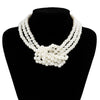 Women's Handmade Multilayer Imitation Pearl Geometric Beaded Clavicle Chain Necklace