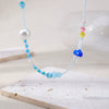 Women's Handmade Mushroom Style Beaded Necklace With Rice Beads Colored Glaze And Stainless Steel