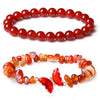 Women's Handmade Natural Agate Stone Gravel Butterfly Bracelet Set Geometric Animal Style Office Lady Jewelry
