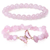 Women's Handmade Natural Agate Stone Gravel Butterfly Bracelet Set Geometric Animal Style Office Lady Jewelry