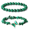 Women's Handmade Natural Agate Stone Gravel Butterfly Bracelet Set Geometric Animal Style Office Lady Jewelry