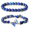 Women's Handmade Natural Agate Stone Gravel Butterfly Bracelet Set Geometric Animal Style Office Lady Jewelry