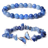 Women's Handmade Natural Agate Stone Gravel Butterfly Bracelet Set Geometric Animal Style Office Lady Jewelry