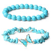 Women's Handmade Natural Agate Stone Gravel Butterfly Bracelet Set Geometric Animal Style Office Lady Jewelry