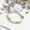 Women's Handmade Natural Freshwater Pearl And Green Dongling Stone Bracelet