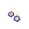 Women's Handmade Natural Freshwater Pearl 925 Silver Needle Geometric Five Petal Flower Stud Earrings