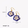 Women's Handmade Natural Freshwater Pearl 925 Silver Needle Geometric Five Petal Flower Stud Earrings