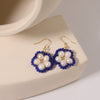 Women's Handmade Natural Freshwater Pearl 925 Silver Needle Geometric Five Petal Flower Stud Earrings