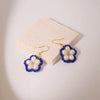 Women's Handmade Natural Freshwater Pearl 925 Silver Needle Geometric Five Petal Flower Stud Earrings