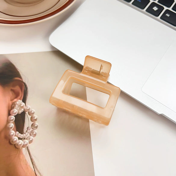 Women's Handmade Natural Geometric Hair Accessories Ponytail Candy Color Grab Clip