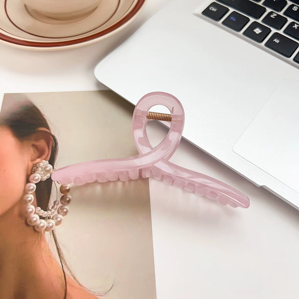 Women's Handmade Natural Geometric Hair Accessories Ponytail Candy Color Grab Clip