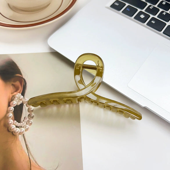 Women's Handmade Natural Geometric Hair Accessories Ponytail Candy Color Grab Clip
