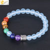 Women's Handmade Natural Stone Crystal Bracelet With Geometric Colorful Beads And Antique Copper Elastic Band