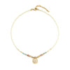Women's Handmade Natural Stone Rice Beads Shell Stainless Steel Geometric Stacked Beaded Clavicle Necklace