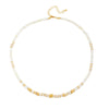 Women's Handmade Natural Stone Rice Beads Shell Stainless Steel Geometric Stacked Beaded Clavicle Necklace