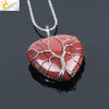 Women's Handmade Natural Stone Tree Of Life Pendant Necklace With Copper Wire Winding Minimalist Electroplated Jewelry