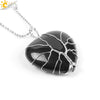 Women's Handmade Natural Stone Tree Of Life Pendant Necklace With Copper Wire Winding Minimalist Electroplated Jewelry