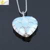 Women's Handmade Natural Stone Tree Of Life Pendant Necklace With Copper Wire Winding Minimalist Electroplated Jewelry