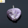 Women's Handmade Natural Stone Tree Of Life Pendant Necklace With Copper Wire Winding Minimalist Electroplated Jewelry