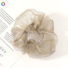 Women's Handmade Organza Scrunchie Hair Ring Solid Color Fairy Style Voluminous Hair Accessory