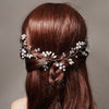 Women's Handmade Pearl Beaded Floral Bridal Headband With Crystal Details For Wedding And Evening Dress Accessories