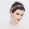 Women's Handmade Pearl Flower Headband Alloy Bridal Hair Accessory Elegant Wedding Headdress For Brides