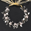 Women's Handmade Pearl Flower Headband Alloy Bridal Hair Accessory Elegant Wedding Headdress For Brides