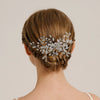Women's Handmade Pearl Rhinestone Comb With Leaves Pattern For Wedding Dress Hair Accessories