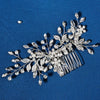 Women's Handmade Pearl Rhinestone Comb With Leaves Pattern For Wedding Dress Hair Accessories