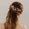 Women's Handmade Pearl Rhinestone Flower Headwear Hair Insert Comb