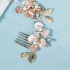 Women's Handmade Pearl Rhinestone Flower Headwear Hair Insert Comb
