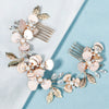 Women's Handmade Pearl Rhinestone Flower Headwear Hair Insert Comb