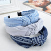 Women's Handmade Plaid Fabric Headband With Oversized Bow Wide Hairband Accessory