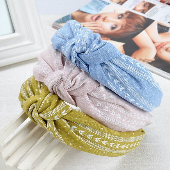 Women's Handmade Plaid Fabric Headband With Oversized Bow Wide Hairband Accessory