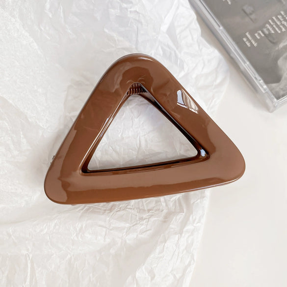 Women's Handmade Plastic Geometric Hollow Triangle Hair Grip Clip Simple Fashion Hair Accessory