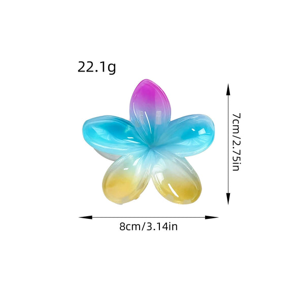 Women's Handmade Plastic Resin Fivepetal Flower Hair Grab Clip Small Fresh Style