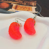 Women's Handmade Plastic Resin Fruit Style Dripping Oil Simulation Food Summer Fruit Earrings