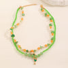 Women's Handmade Plastic Resin Glass Geometric Beaded Necklace