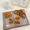 Women's Handmade Plastic Resin Hair Clip Lazy Elegant Wood Grain Giant Disc Long Teeth Hair Accessories