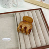 Women's Handmade Plastic Resin Hair Clip Lazy Elegant Wood Grain Giant Disc Long Teeth Hair Accessories