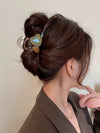 Women's Handmade Plastic Resin Love Style Oversized Jelly Color Hair Shark Clip Headwear