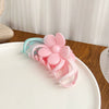 Women's Handmade Plastic Resin Pink Green Gradient Hair Clip Shark Clip