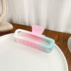 Women's Handmade Plastic Resin Pink Green Gradient Hair Clip Shark Clip