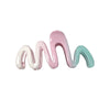 Women's Handmade Plastic Resin Pink Green Gradient Hair Clip Shark Clip