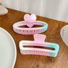 Women's Handmade Plastic Resin Pink Green Gradient Hair Clip Shark Clip