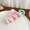Women's Handmade Plastic Resin Pink Green Gradient Hair Clip Shark Clip