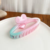 Women's Handmade Plastic Resin Pink Green Gradient Hair Clip Shark Clip