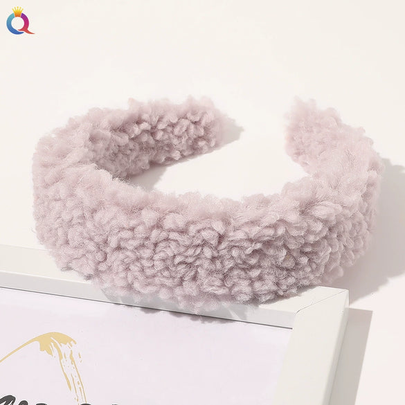 Women's Handmade Plush Lamb Wool Hair Hoop Hair Clip Headband Hair Accessories For Autumn And Winter