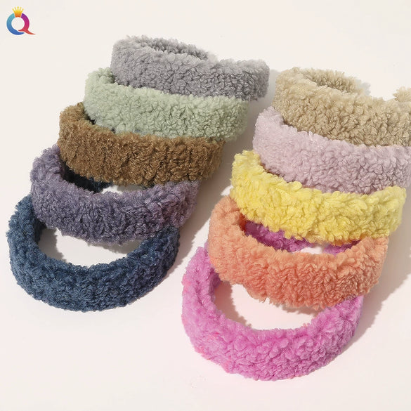 Women's Handmade Plush Lamb Wool Hair Hoop Hair Clip Headband Hair Accessories For Autumn And Winter
