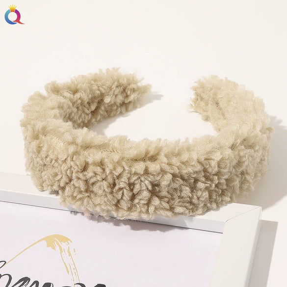 Women's Handmade Plush Lamb Wool Hair Hoop Hair Clip Headband Hair Accessories For Autumn And Winter